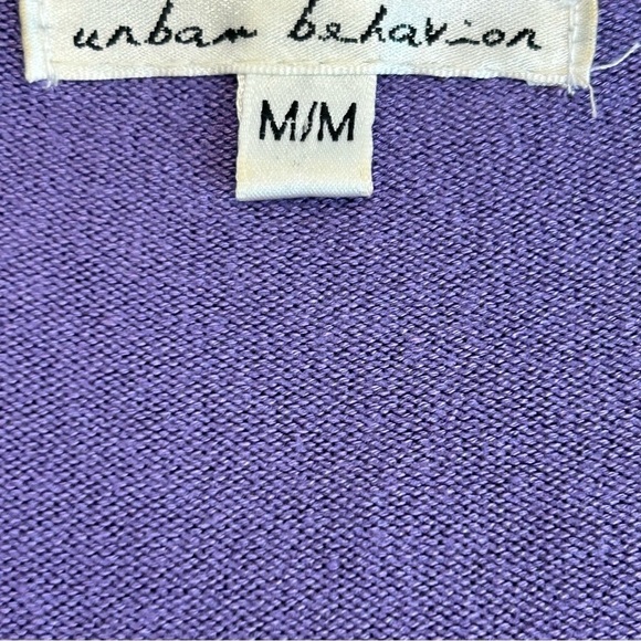 URBAN behaviour light purple 3/4 sleeve keyhole peephole knit sweater Sz M - Picture 4 of 7